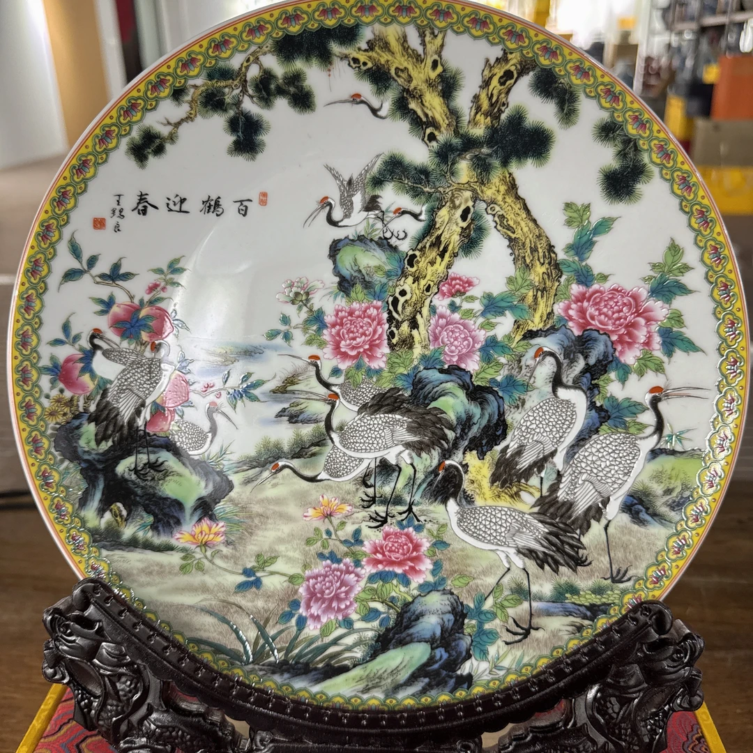 百鹤迎春赏盘礼盒装