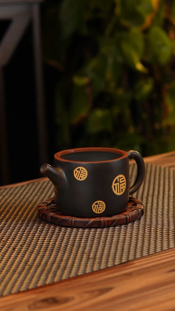 日进斗金 桶金壶 坭兴陶纯手工原矿泥料容量约150ml