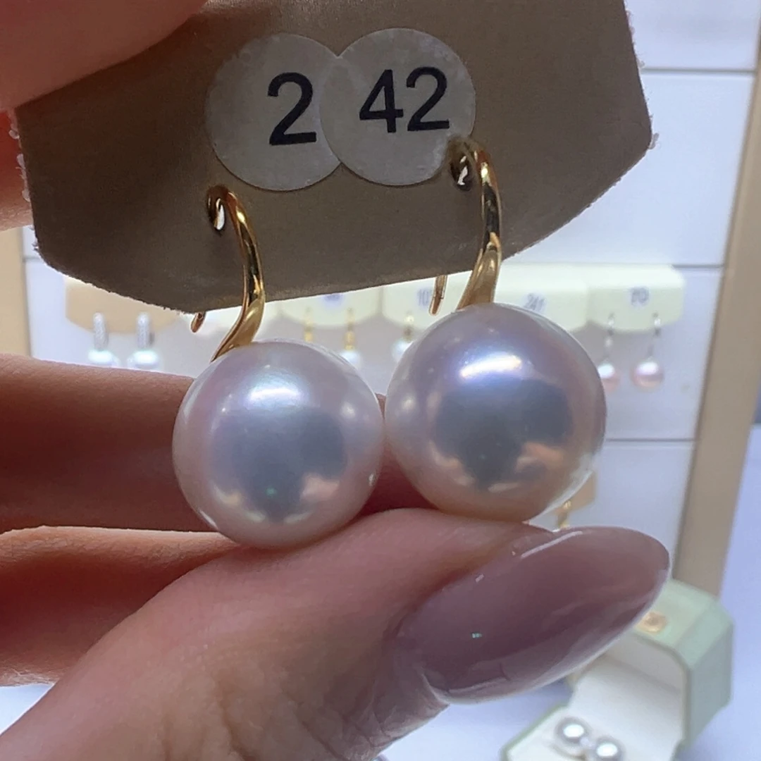 银S925镶嵌淡水珍珠耳饰