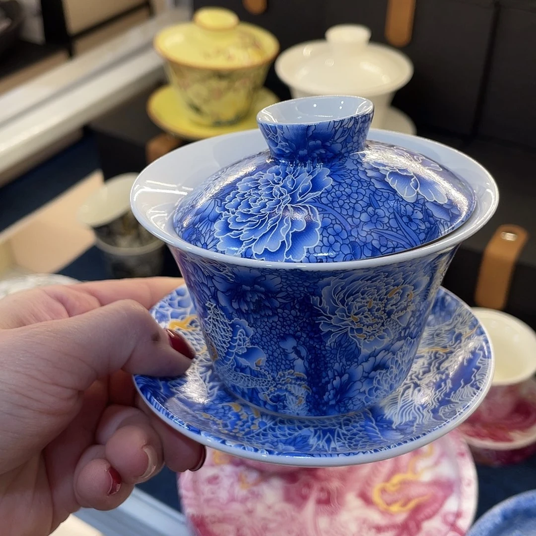 陶景德陶瓷盖碗茶具