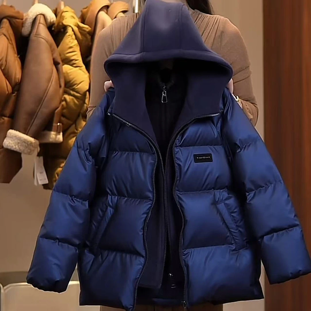 【现货】90白鸭绒假两件加厚中大童加厚连帽羽绒服男童羽绒服YG6609