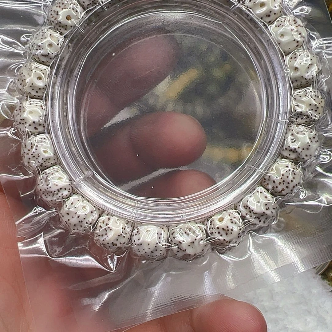 手串星月菩提12卓越原脂白星月菩提单圈无相1.0