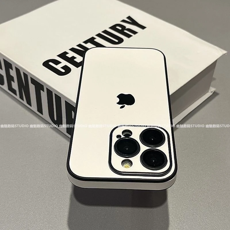 简约皮质带镜头膜适用iPhone17Promax手机壳苹果16全包15防摔14/2