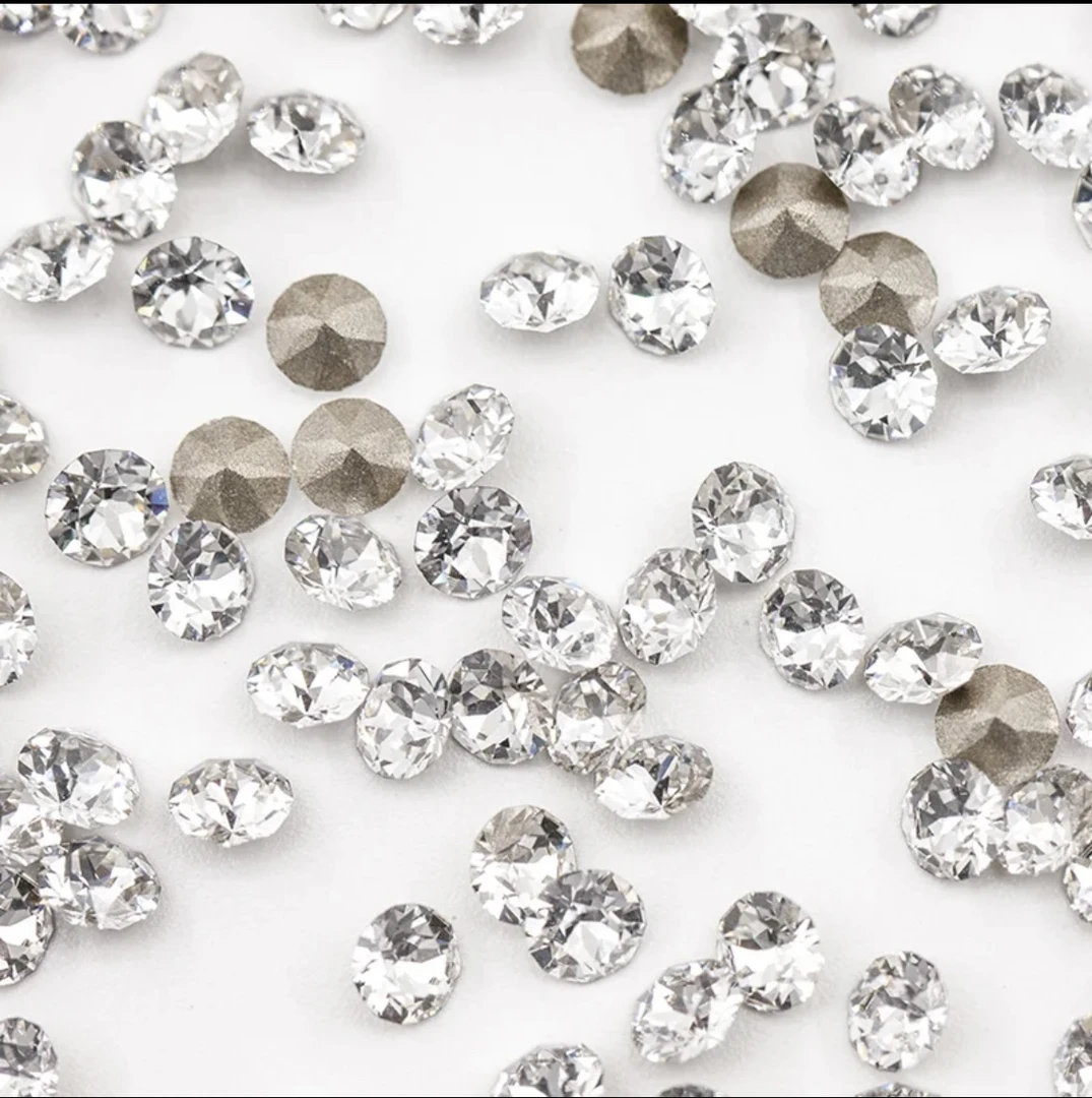 【施华洛正品】钻棱形异形尖底平底钻爆亮爆闪奢华钻光圆钻透白镀底