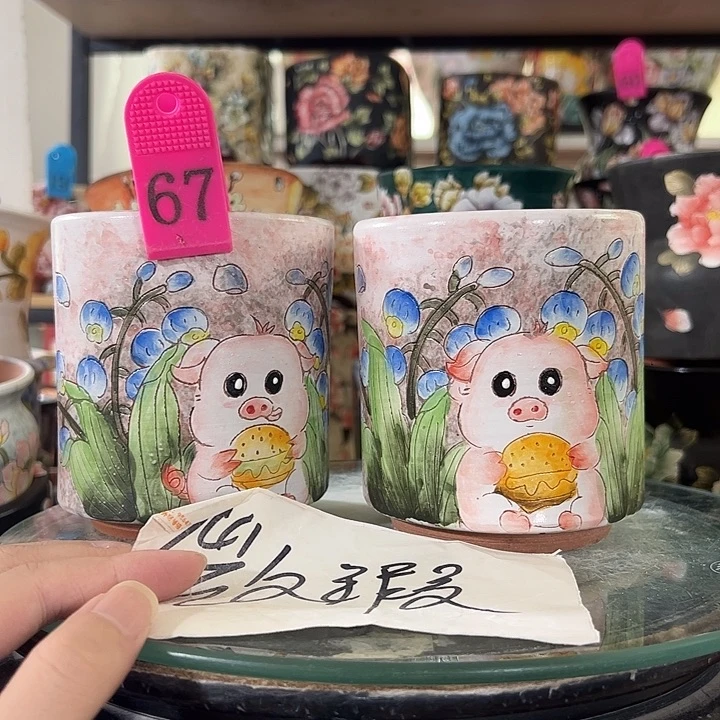 满38包邮 景德镇手绘花盆