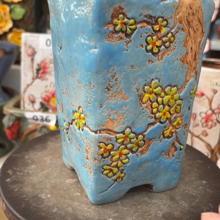 紫砂花盆粗陶材质多肉花盆