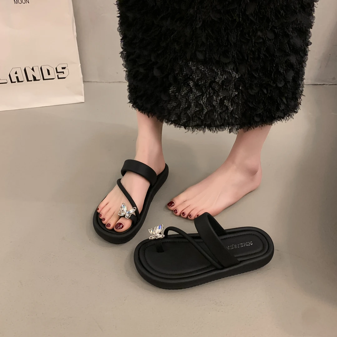 增高厚底拖鞋女2025夏外穿新款高级感法式仙女风配裙子罗马凉拖鞋