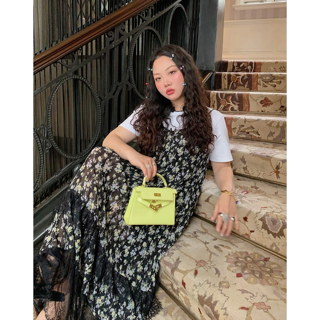 Dazi金大支 蕾丝拼接碎花吊带连衣裙0103/0123