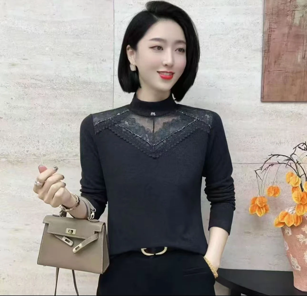 新款时尚新款加绒上衣女显瘦秋冬洋气时尚减龄显瘦百搭上衣#2581