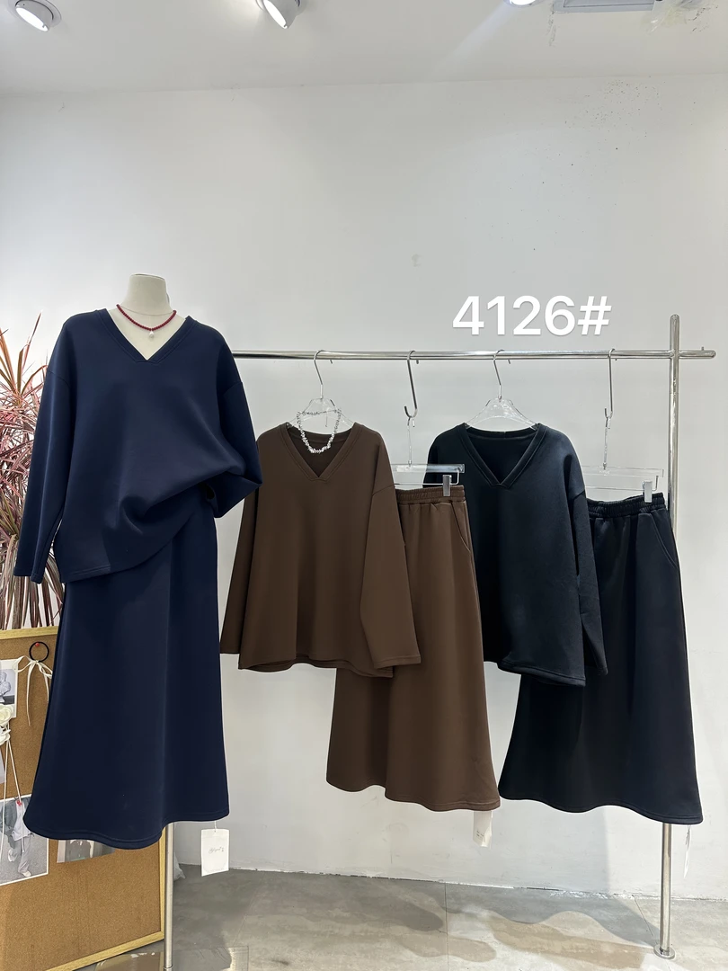 有货衣越#4126春季套装半身裙+卫衣，衣长：70cm，裙长：87cm