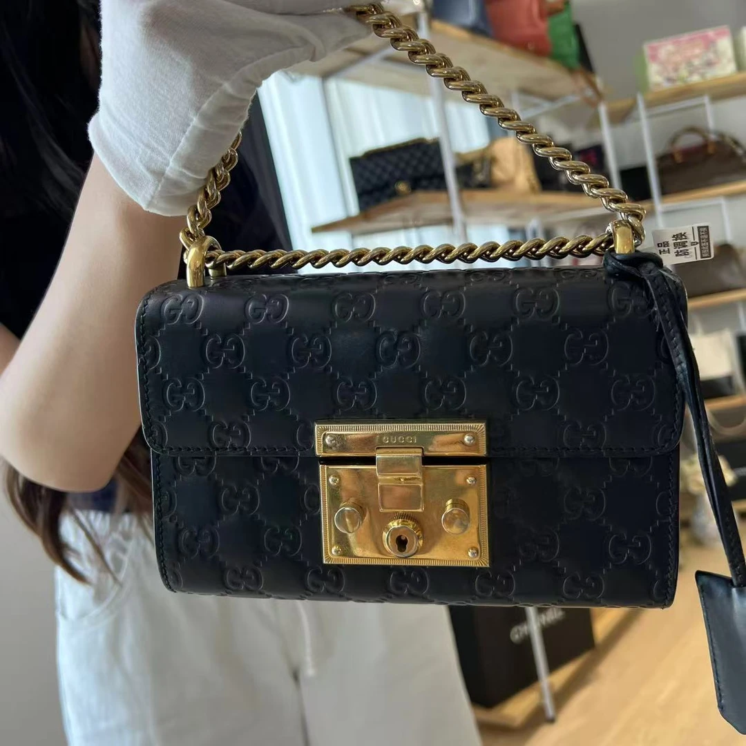 95新 GUCCI/古驰 gucci 老花 padlock 月光宝盒