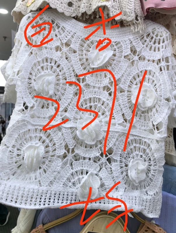 【月月专享】韩系洋气设计感立体花空叠穿针织衫上衣上衣XXJ-Z00704