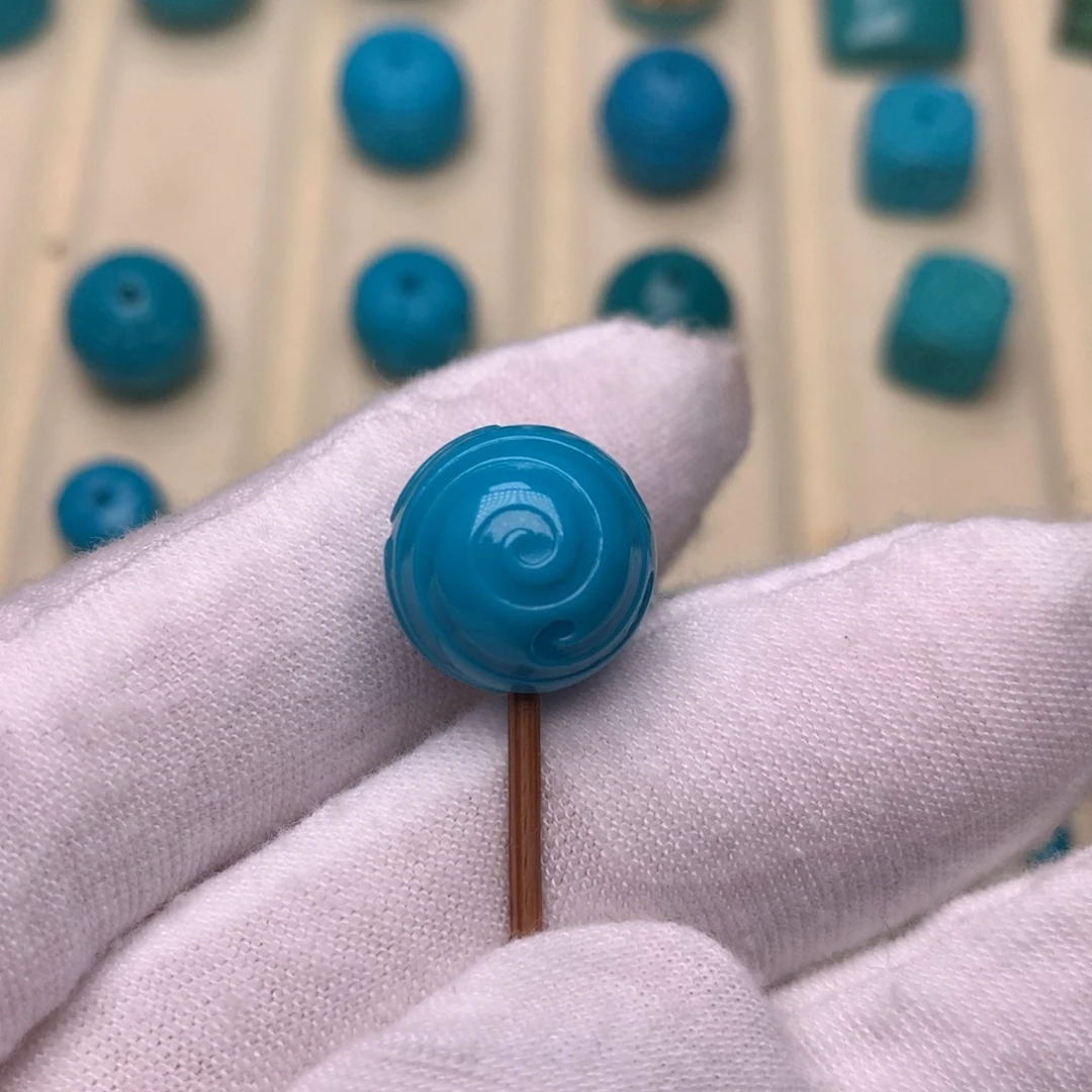 绿松石未镶嵌绿松石博古球13.4