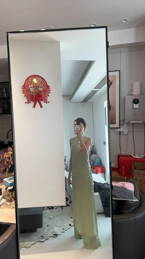 2025初夏MyloveLeo‘’雨过天青色‘’开叉新中式长裤套装（衣长127）
