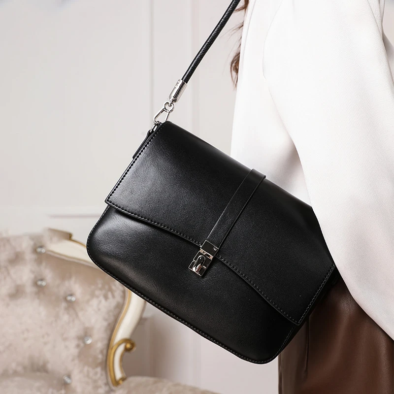 包包女斜挎包2025新款头层牛皮单肩包复古通勤腋下包百搭真皮女包