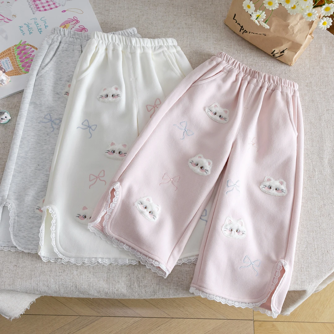 女童裤子春秋款2025新款儿童洋气时髦休闲裤宝宝秋季直筒阔腿长裤