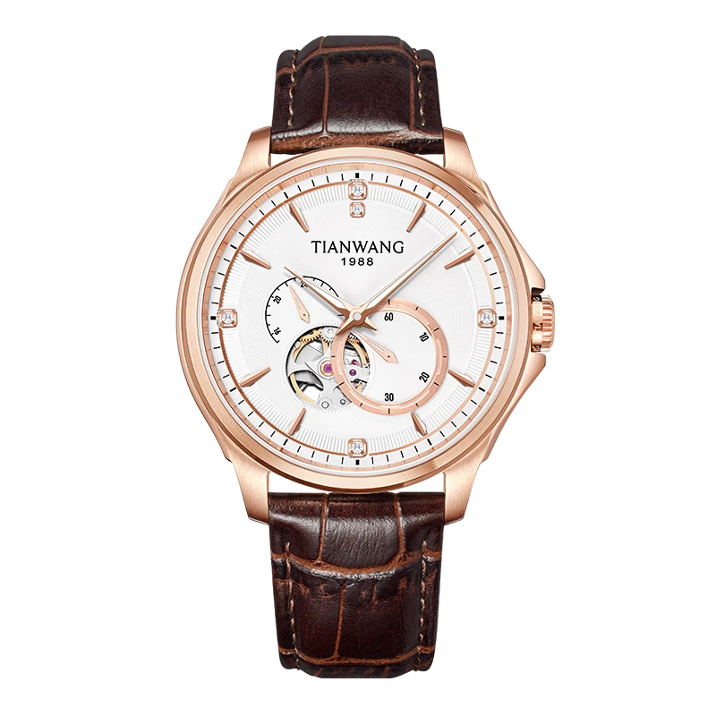 【双11特惠】天王表经典镂空自动机械表防水夜光43mm男士手表51540