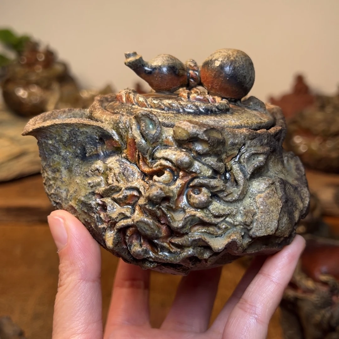 笑****柴烧手捏钟馗宝瓶不退换