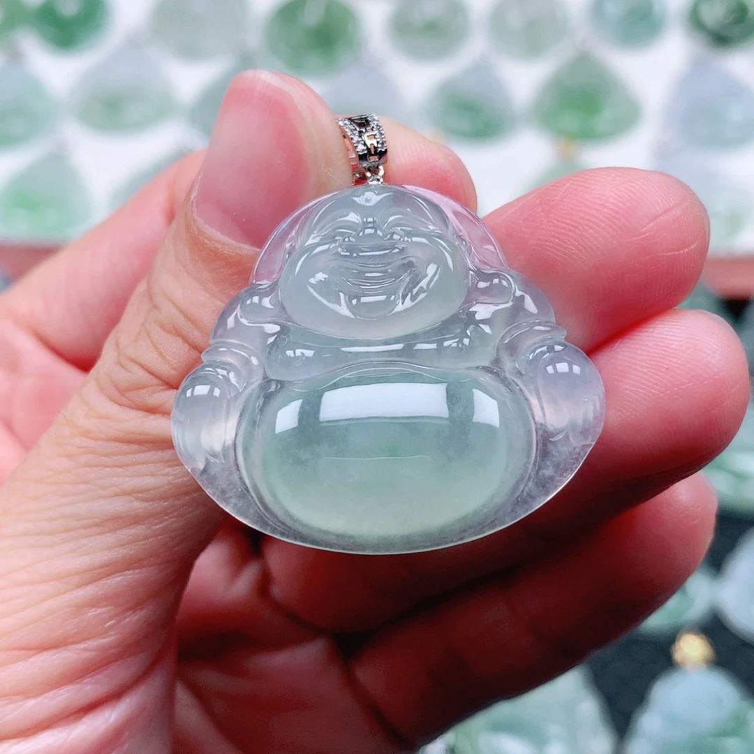 吊坠(不含链)18K金镶嵌翡翠