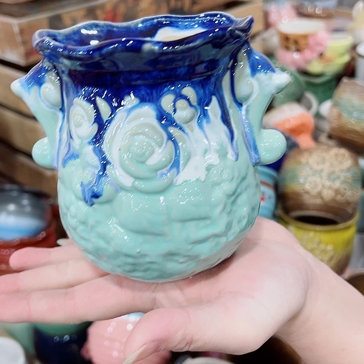 有孔，凑单福利满10元发货陶瓷多肉花盆！