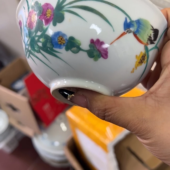 文***翰陶手工手绘碗粉彩一件