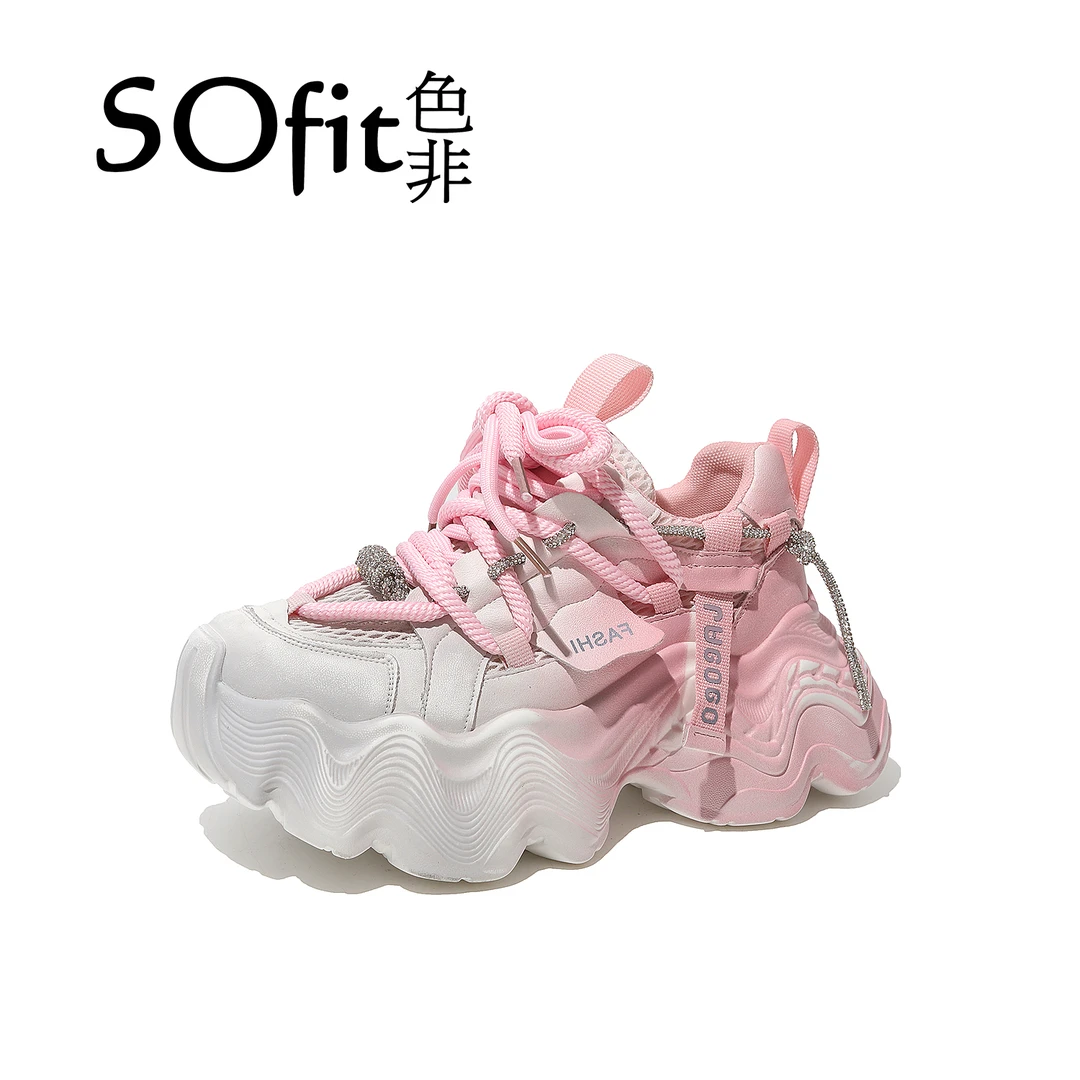 【色非●龙蛇星链】增高7cm时尚潮流百搭女士休闲鞋3030-190