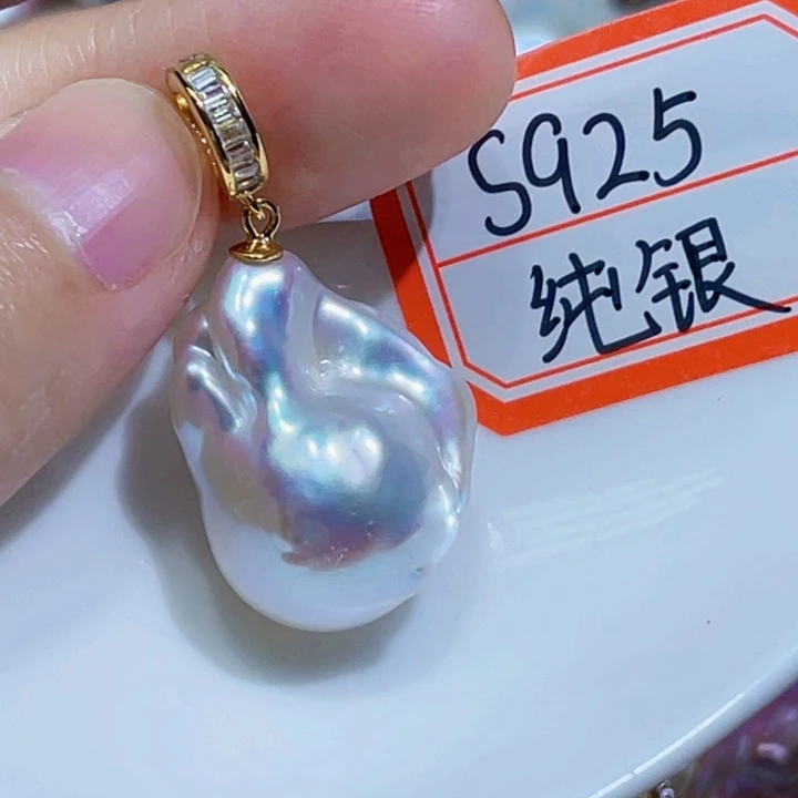 淡水珍珠银S925镶嵌颈饰