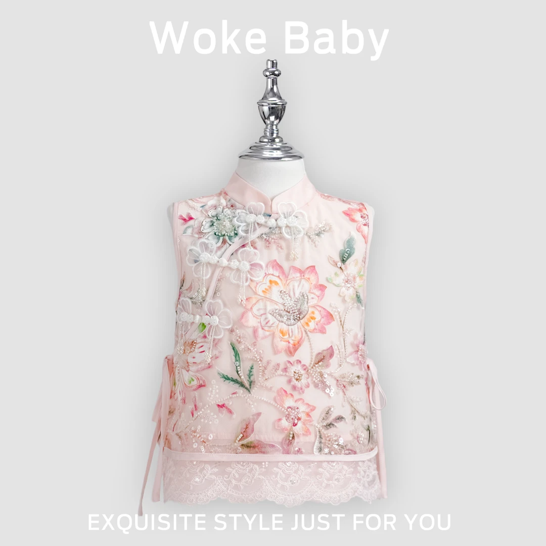 【现货】女童夏季中大童上衣中领套头汉服上衣M5630