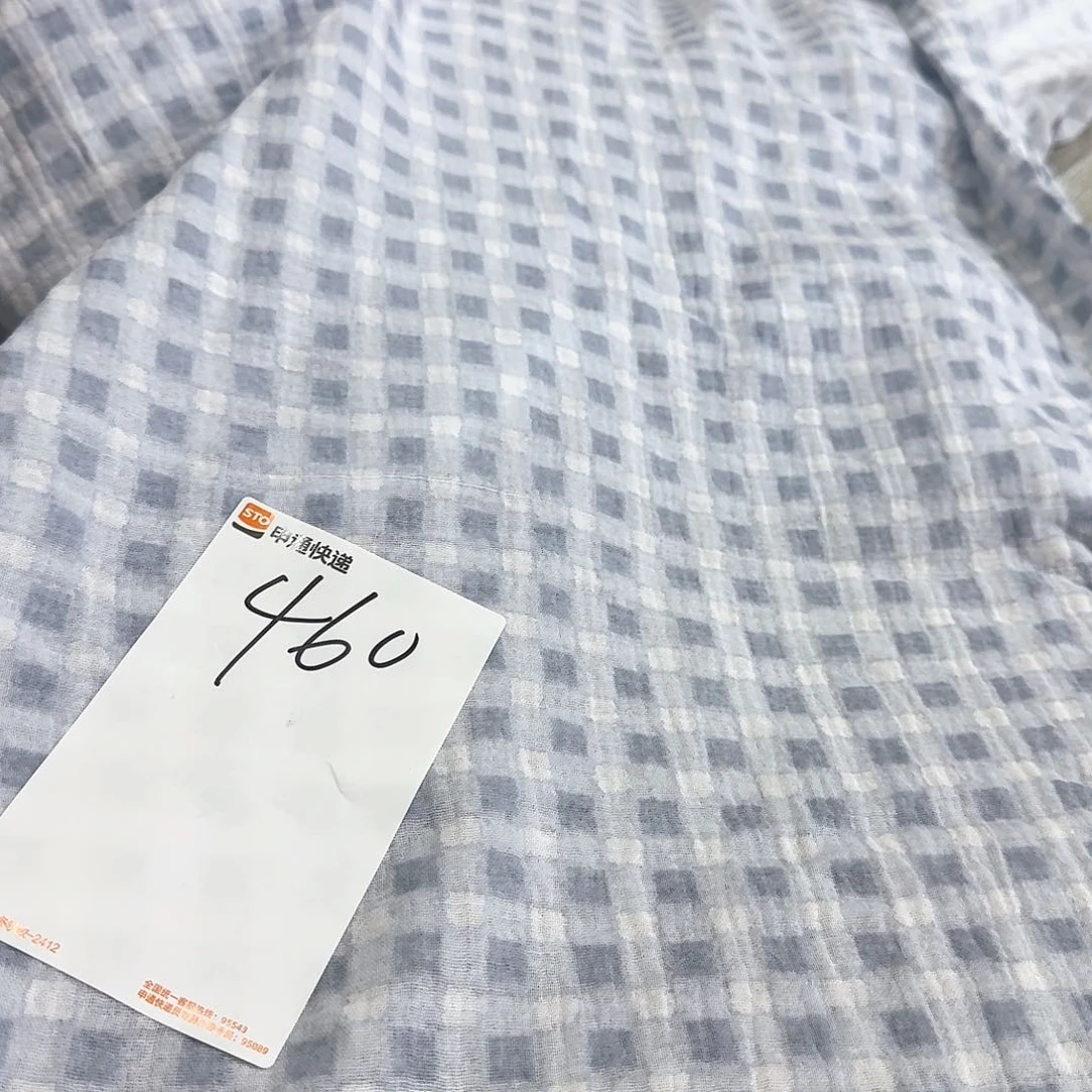 棉460号双层纱格子一米