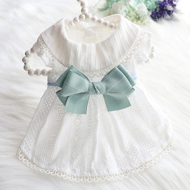 狗狗衣服春夏季薄款裙子洛丽塔公主薄荷蝴蝶猫咪宠物衣服