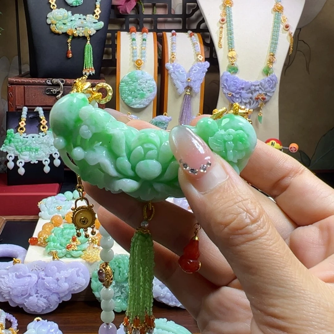 @***图翡翠未镶嵌吊坠(赠链)冰