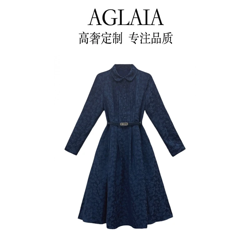 9352~Aglaia法式高奢2025春季新款时尚气质优雅减龄长袖连衣裙女