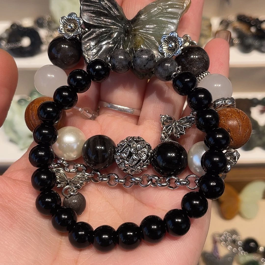 蛇纹石玉合金颈饰