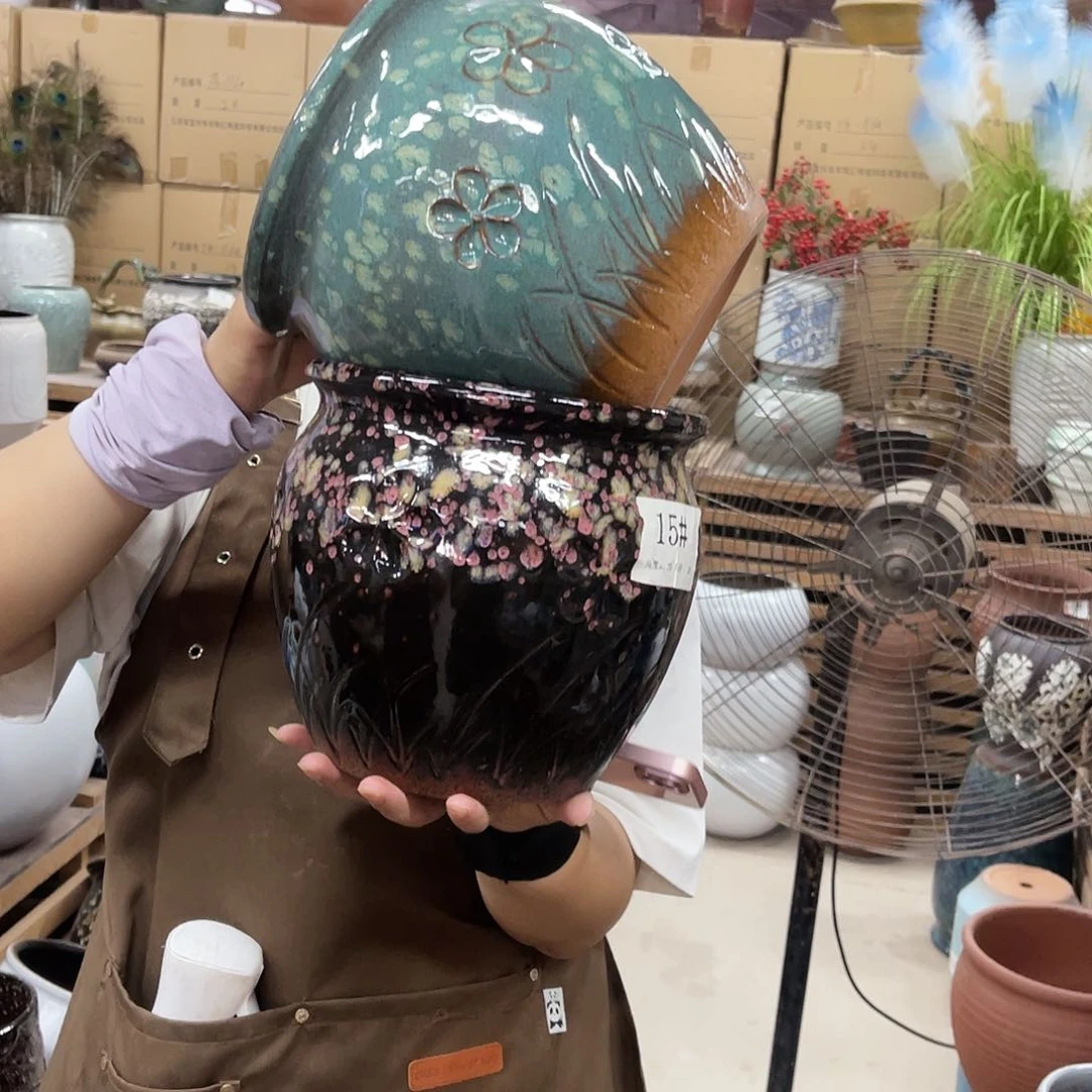 紫砂花盆高度20口径20厘米