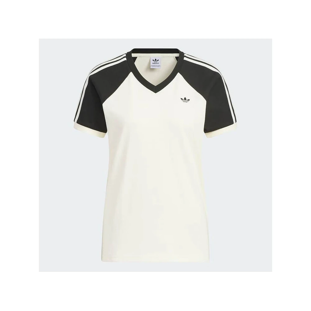 阿迪达斯 （adidas）女子三叶经典纯棉运动短袖V领T恤KF0316