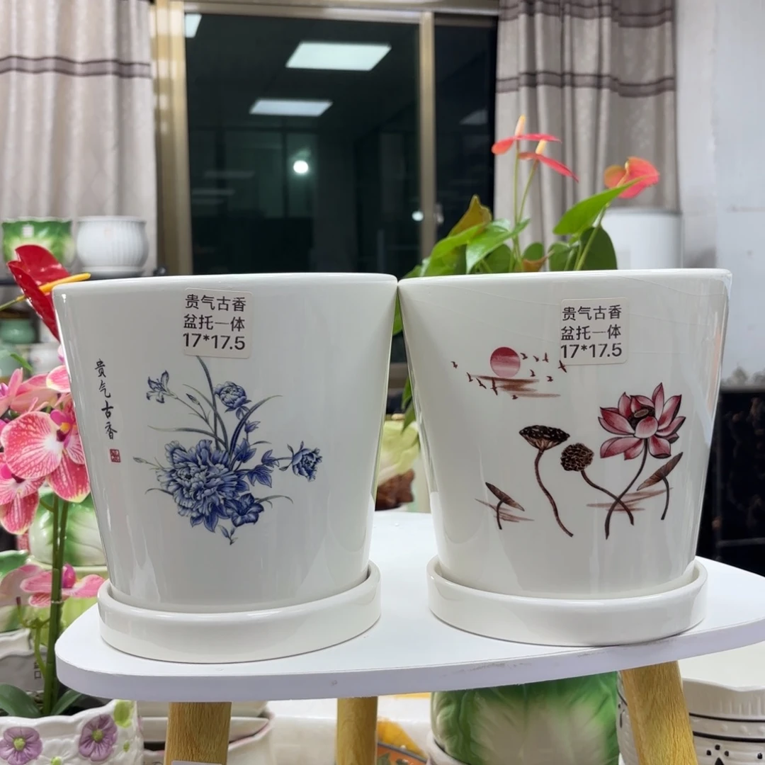 @夏西陶瓷花盆@@贵气古香