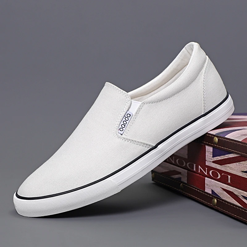 男士老北京一脚蹬小白布鞋春夏休闲透气软底男鞋百搭舒适懒人鞋