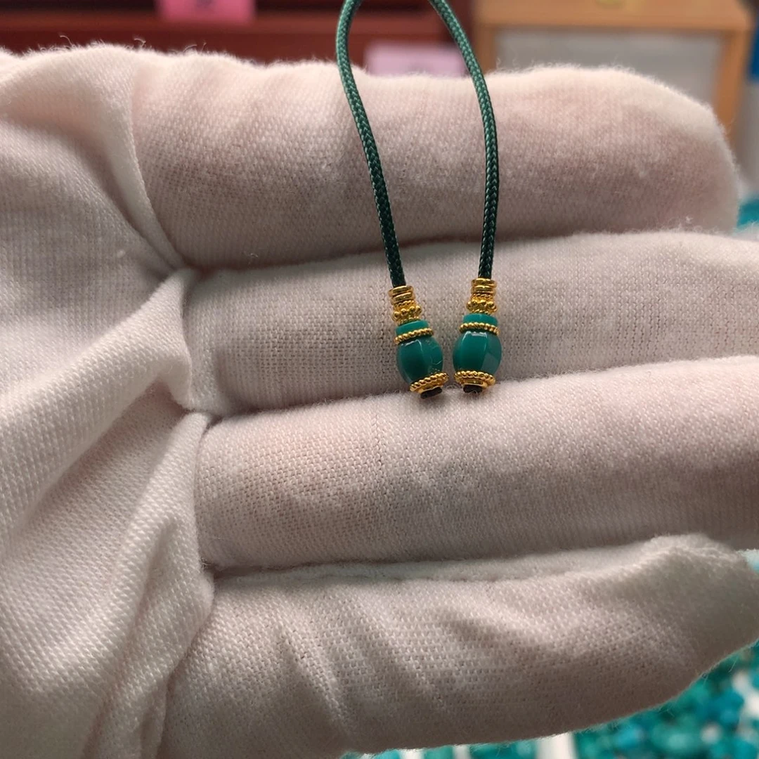 绿松石18K金镶嵌配饰j