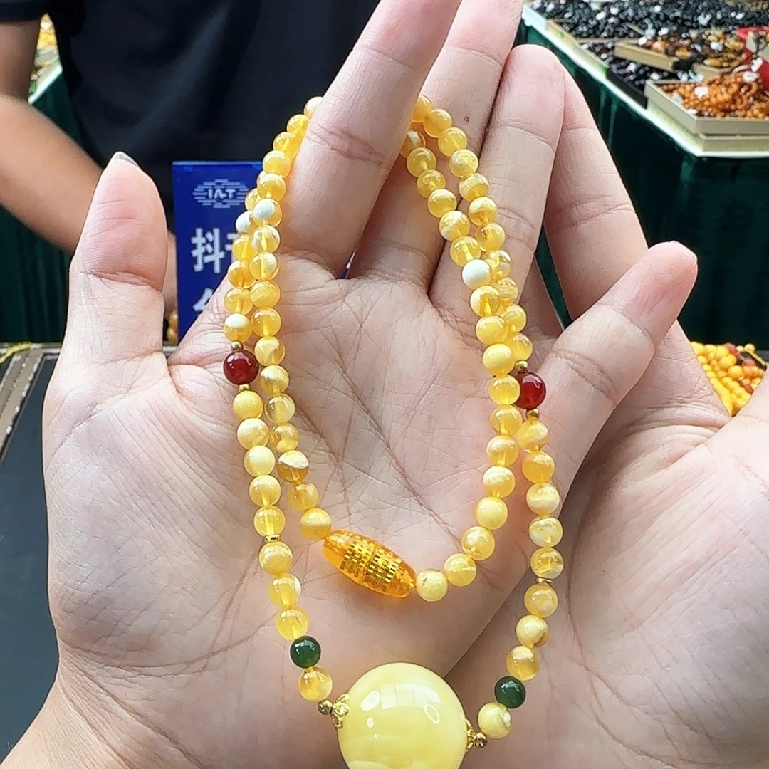 琥珀颈饰未镶嵌吊坠