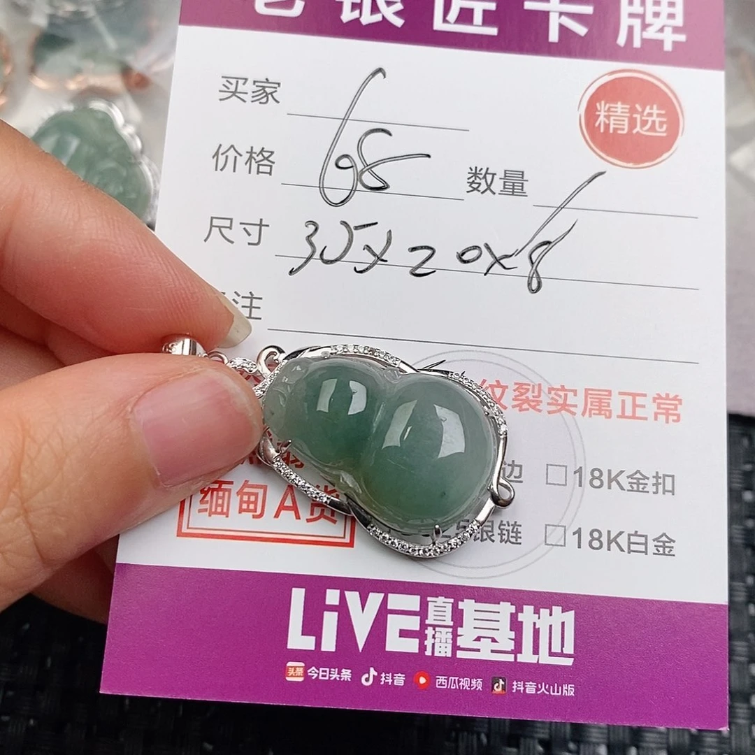 颈饰银S925镶嵌翡翠