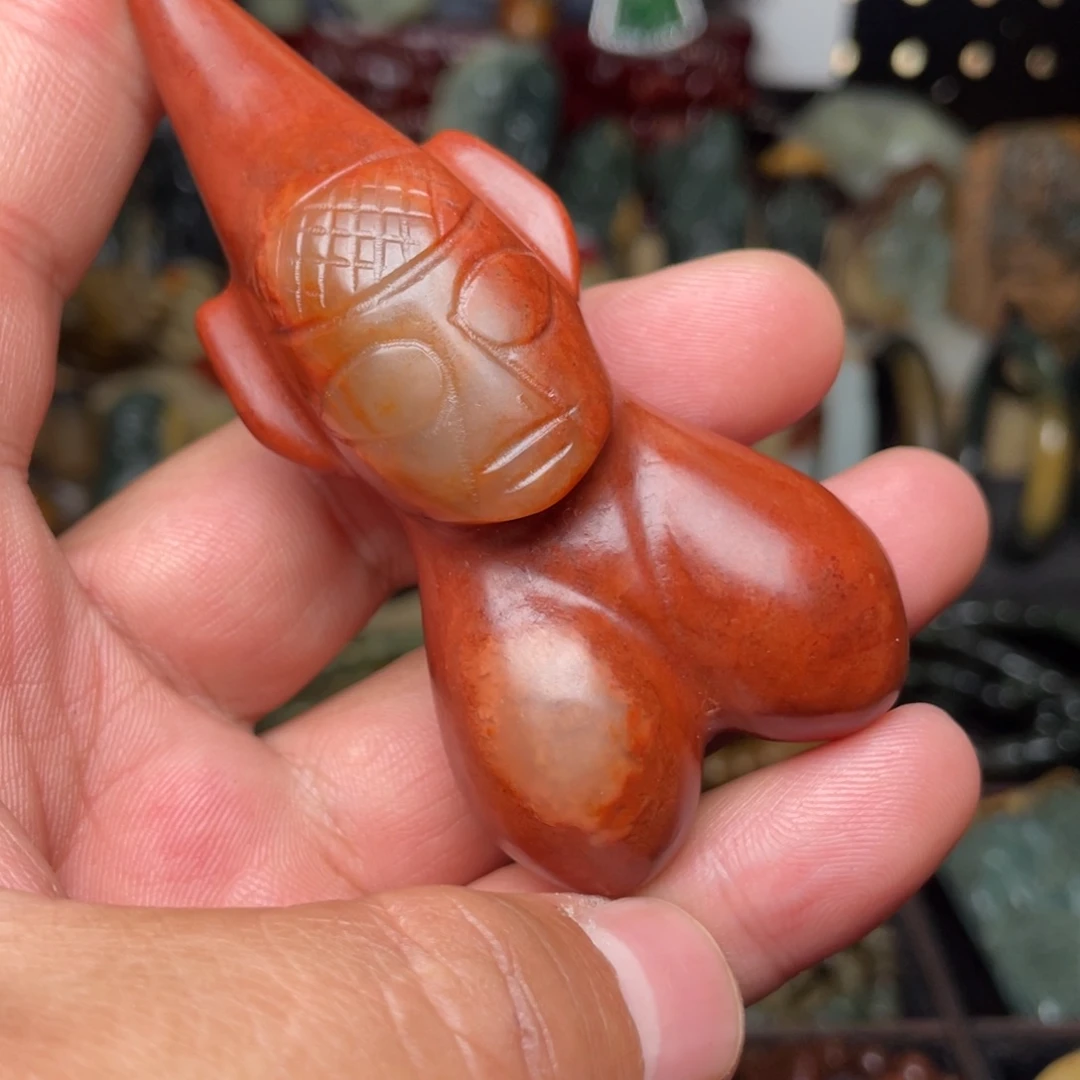 岫岩河磨玉（透闪石质玉）未镶嵌颈饰有皮裂