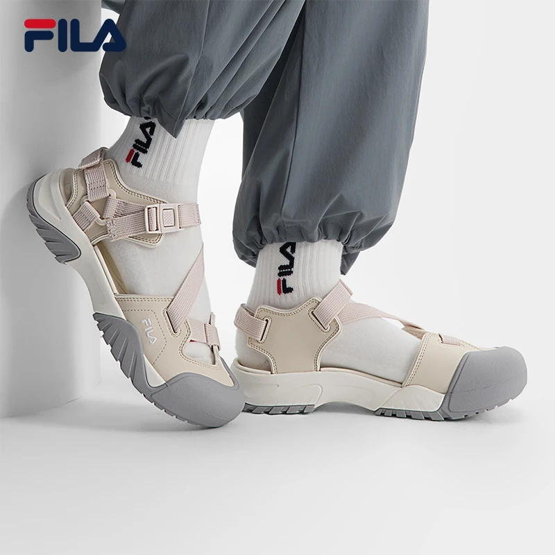 Fila/斐乐夏季女【增高透气奶霜凉鞋】卡扣百搭防滑凉鞋F12W522406F