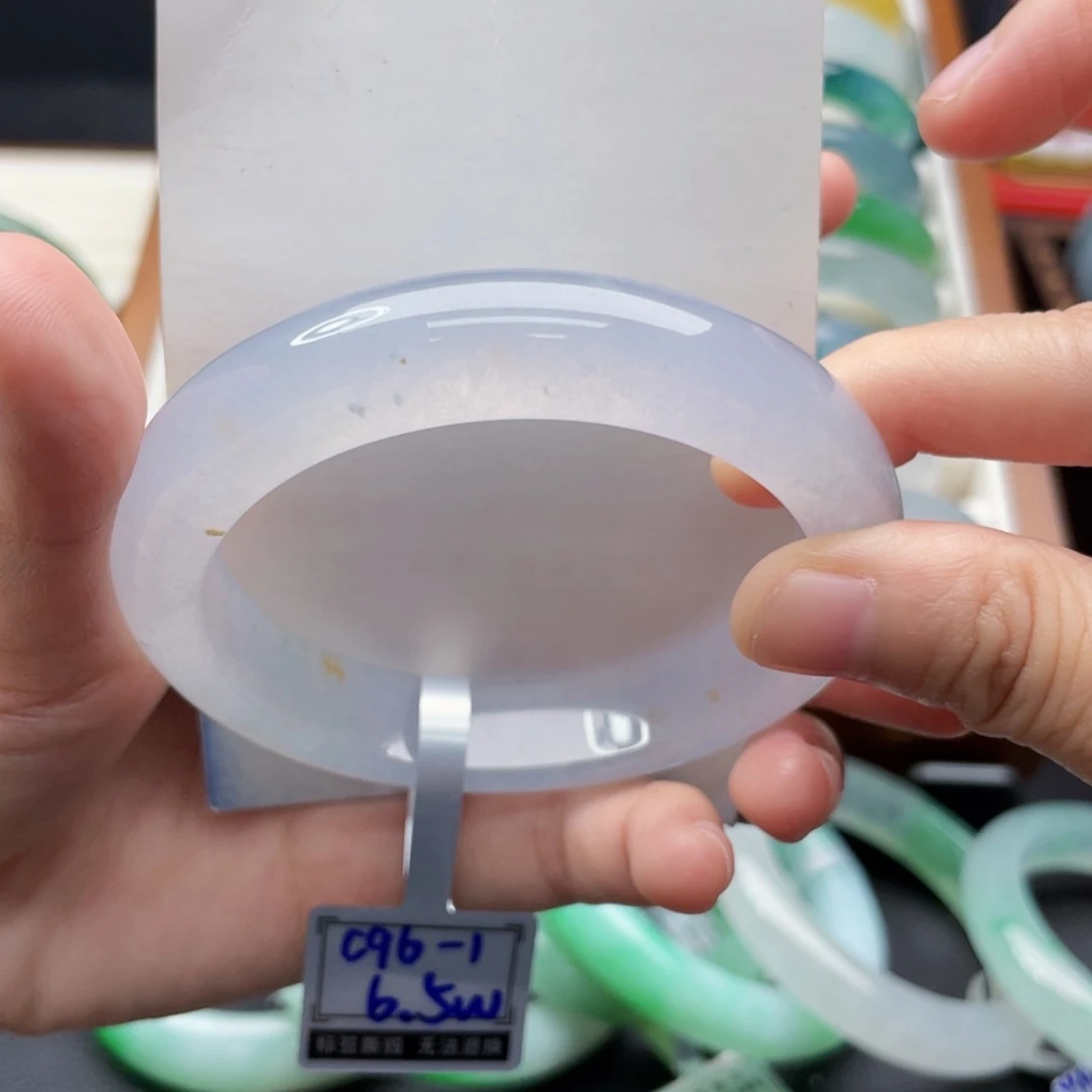 未镶嵌手镯翡翠55.6冰紫