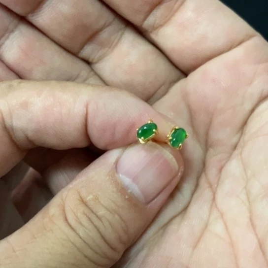 九***翅银S925镶嵌戒指翡翠嘎嘎好缅绿