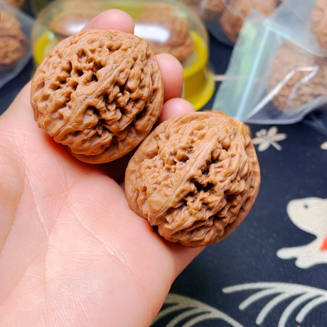 吊坠文玩核桃莲花虎头