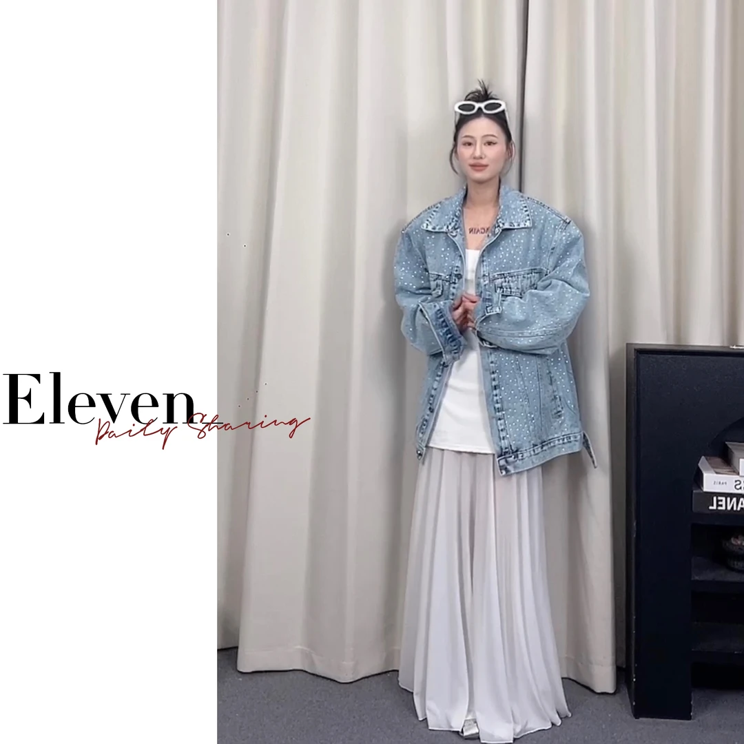 Eleven_ 满天星重工烫钻牛仔外套