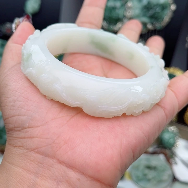 透闪石-蛇纹石玉银S925镶嵌颈饰惜*