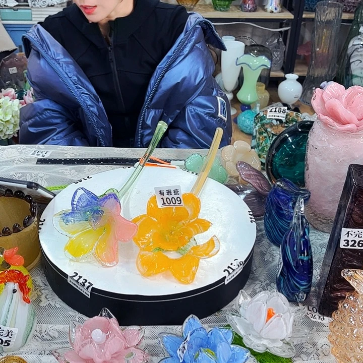 1不完美花和1009瑕大粘好发 家悦琉璃工艺品