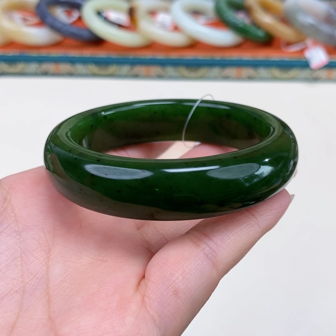 和田玉未镶嵌手镯57.8