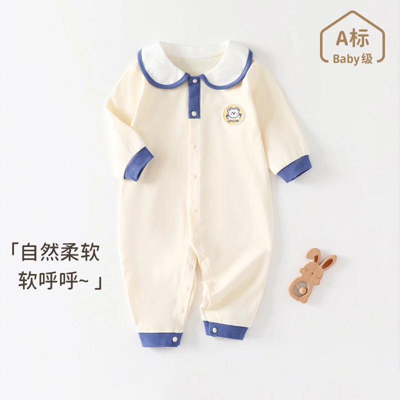 新生婴儿儿连体衣春秋季宝宝衣服睡衣a类纯棉秋季长袖哈衣爬服